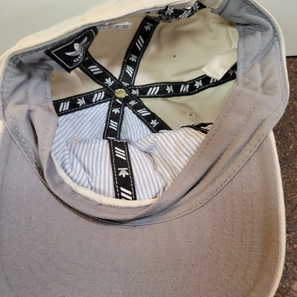Adidas Baseball Cap Mens One Size White 3 Stripes Embroidered Logo Strapback Hat